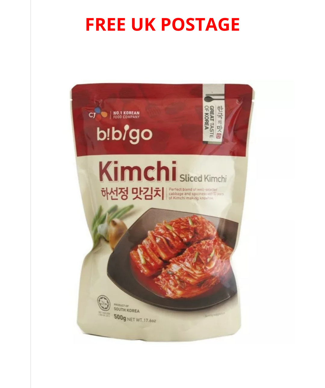 Korean Bibigo Sliced Kimchi Good Foods Gut Health Probiotics Lactobacillus 500g