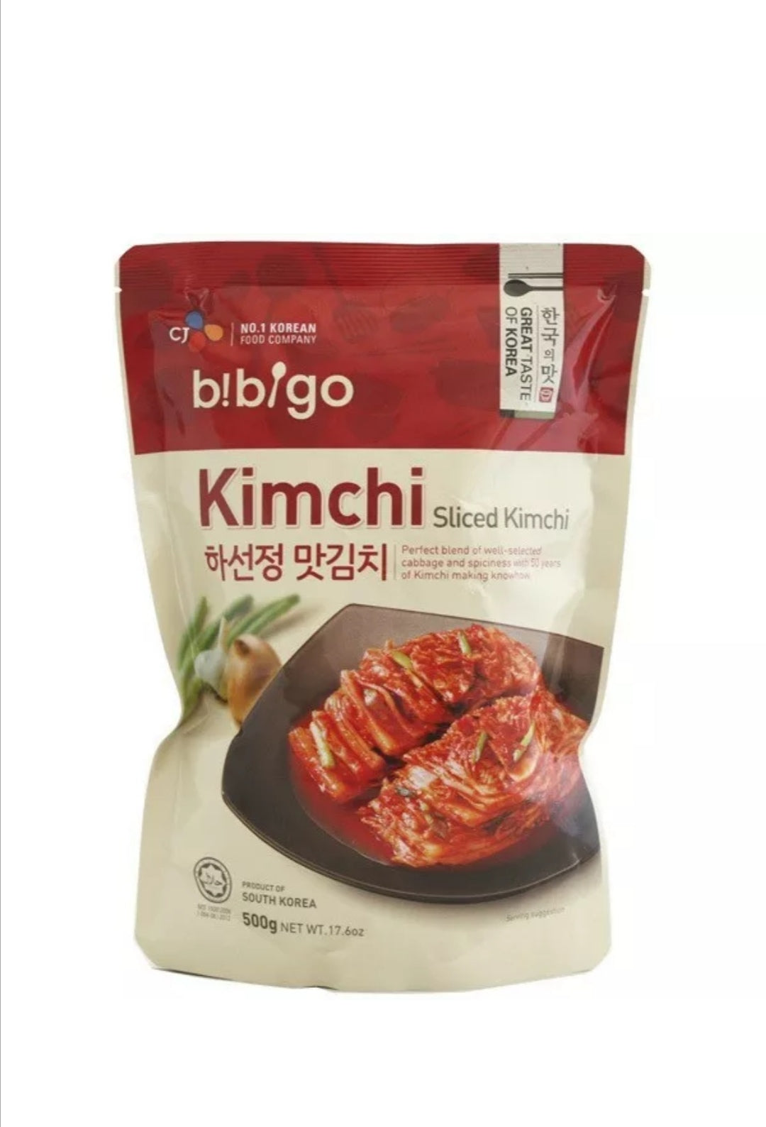 Korean Bibigo Sliced Kimchi Good Foods Gut Health Probiotics Lactobacillus 500g